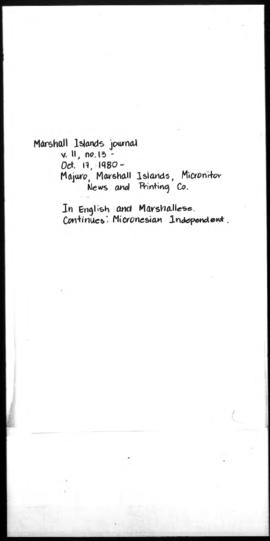 The Marshall Islands Journal, vol.11, no.13-22