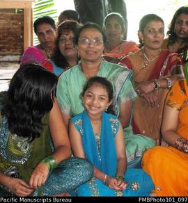 [Suva Wedding  Padma Lal (centre, in green) with other women and girls waiting for Savita the bride]