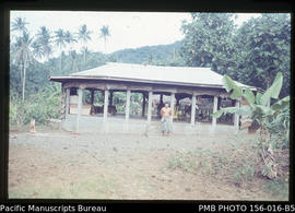 Newly-built concrete fale in traditional style, Upolu, Samoa