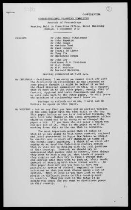 
Constitutional Planning Committee, Record of Proceedings, 5/12/72, Ts., roneo, pp.1-12
