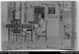 Woman seated at table (perhaps Mrs Rita Paton)