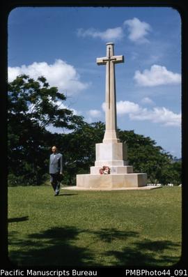 "War Memorial, Bomana Cemetery (Mr R. [?] Helders, Netherlands Overseas Minister)."