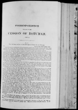'Correspondence relating to the Cession of Rotumah'