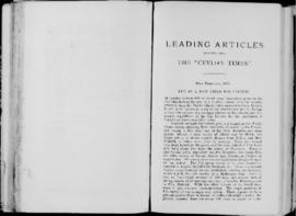 Leading articles reprinted from the Ceylon Times