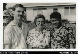 Elizabeth Robinson, mother of another missionary teacher Chris Robinson visiting from Upolu. Satu...