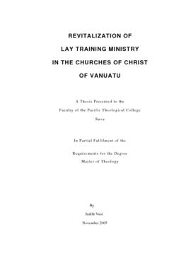 Revitalization of Lay Training Ministry in the Churches of Christ of Vanuatu
