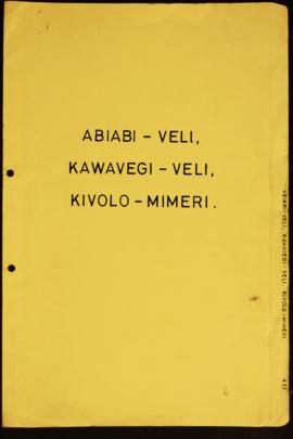 Report Number: 432 Abiab-Veli Complex. Abiab-Veli, Kawavegi-Veli, Kivolo-Mimeri., 4pp. [Extract f...