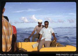 'Philip and deaf and dumb crewman en route for Munia Island, Fiji'