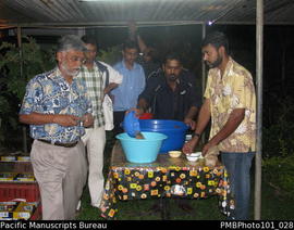 [Suva] Wedding  - at Mahen the groom's home, guests including Brij [Lal] getting kava