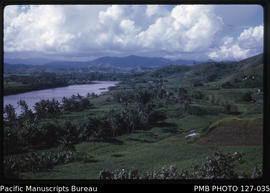 'Cane field and part of Sigatoka Valley with Sigatoka river, Fiji'