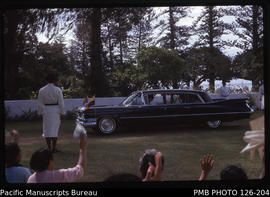 'Cars leaving palace feast, Tonga'