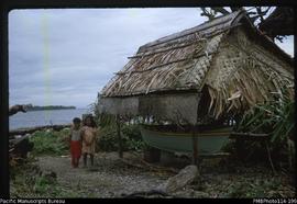 'Canoe house made of coconut thatch, Wagina Island'