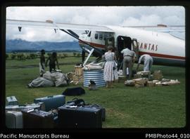 "Qantas charter arrives Goroka airstrip"