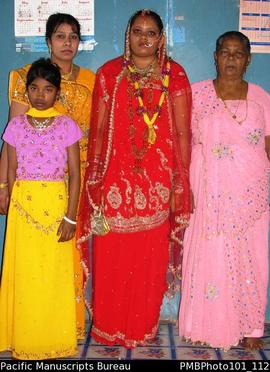 [Suva Wedding Savita the bride, with her mother on her left, ?, and flowergirl]