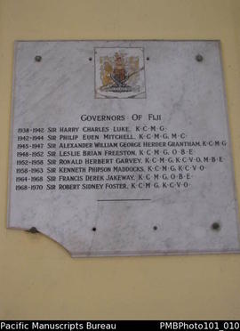 [Suva List of Governors of Fiji 1938 to 1970]