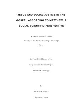 Jesus and Social Justice in the Gospel According to Matthew: A Social-Scientific Perspective