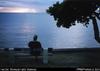 Bill Gammage waiting for sunset Promenade R. [Rue Roger] Laroque overlooking Baie des Citrons