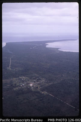 'Aerial view northwestwards over Houma ? and western leg of Tongatapu, Tonga'