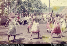 Tikopian dancers, HRH visit, Gracioza Bay, Ndende