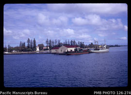 'MV Hifofua and other vessel moored at Vuna Wharf, Tonga'
