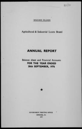 Solomon Islands, Agricultural and Industrial Loans Board, Annual Report balance sheet and financi...