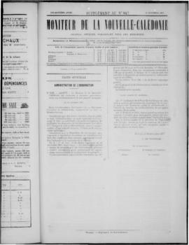 Le Moniteur de la Nouvelle Caledonie Noumea: Imprimerie du Gouvernement, no. 947 supplément