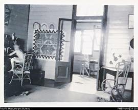 Interior of Wintua mission house, Malekula