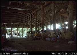 Assembly of matai in the Lufilufi fono house from Falefa and related villages, Upolu, Samoa