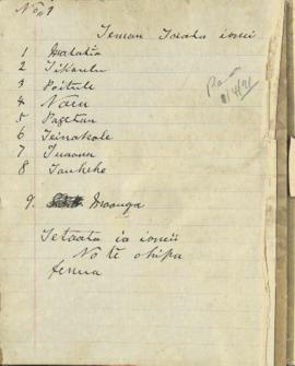 Diary, in Tahitian, Mangarevan and English, kept on Flint Island, 1889-1890