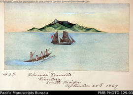 'Schooner "Traveller" Rimitera, South Pacific.'