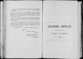 Leading article reprinted from the Fiji Times, on the departure of Sir Arthur Gordon from Fiji