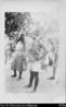 Cook Island men in costume (dresses, wreaths, etc) doing dance (Duplicate of 69a)