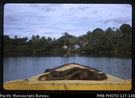 'Punt going into beach at low tide, Fiji'