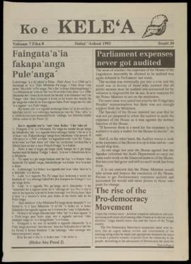 Kele’a newspaper cuttings, correspondence and notes on pro-democracy