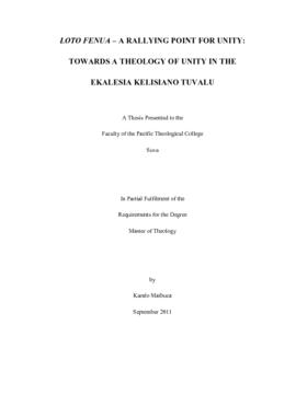 Loto Fenua - A Rallying Point for Unity: Towards a Theology of Unity in the Ekalesia Kelisiano Tu...