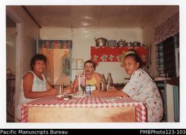 Tautino, Richard and Tatu at the Uesiliana College compound. Satupaitea, Savaii