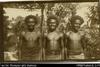 Portrait of three men, lined up. Written on back in ink: 'Our cook boys. 1920. Marovo & Ndove...