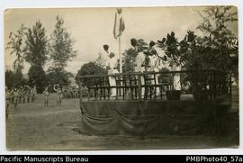‘King’s Birthday Review, 1916. Rabaul. 1916. Col. Pethebridge, Administrator.’ [Photo print.]