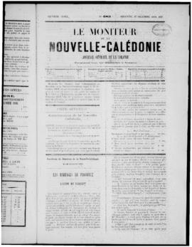 Le Moniteur de la Nouvelle Caledonie Noumea: Imprimerie du Gouvernement, no. 483-492