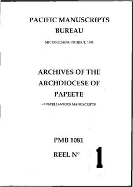 Débuts de la Mission Catholique à Tahiti, 1841-1842: extraits du journal en Aphémérides du P. Sat...