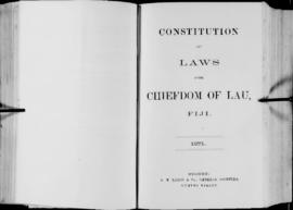 'Constitution and Laws of the Chiefdom of Lau, Fiji'
