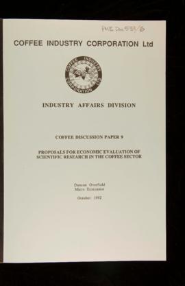 Duncan Overfield, Proposals for economic evaluation of scientific research in the coffee sector, ...