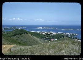 [View from somewhere around Vallee du Tir towards entry of the harbour again. Pointe de l'Artille...