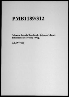 Solomon Islands Handbook, Solomon Islands Information Services; 109pp.