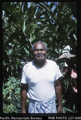 'Manuele in the garden of 30 Beach Road, Suva, Fiji'
