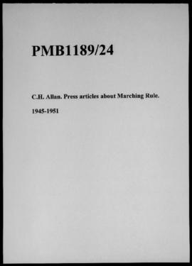 C.H. Allan. Press articles about Marching Rule
