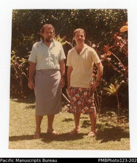 Andrew Williams from the Uniting Church World Mission visiting Richard Arbon. Apia, Upolu