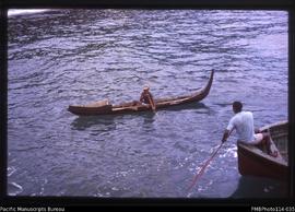 'Typical Ysabel canoe from Malaita side of Ysabel'