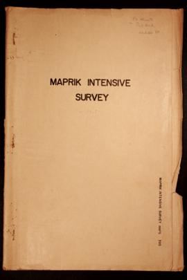 Report Number: 395 'Report on Intensive Agricultural Surveys in the Maprk Sub-District, 1961/64',...