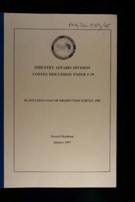 Gerald Stapleton, Plantation cost of production survey 1995, Coffee Discussion Paper No.19, Gorok...